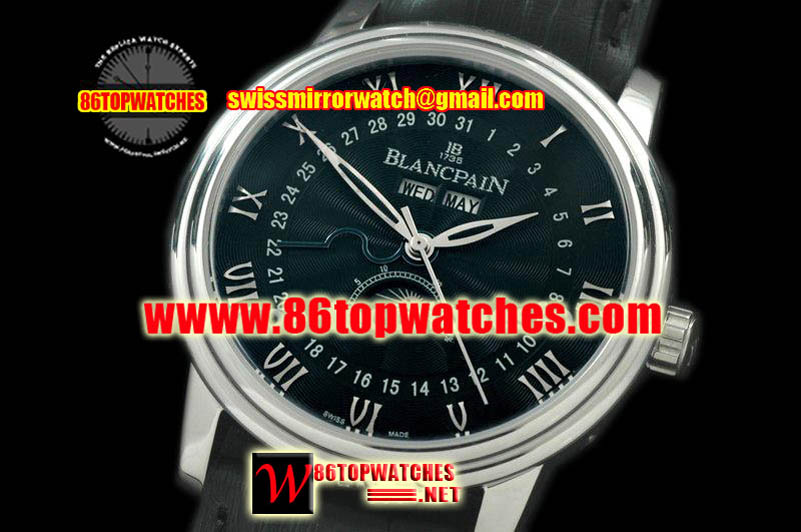 Blancpain Lemans Calendar SS/Leather Black Asian 2813 Replica Watches