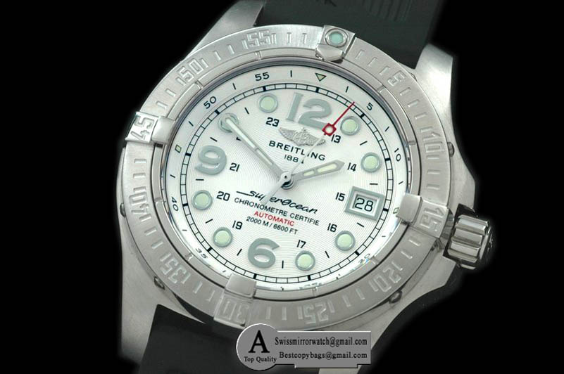 Breitling A17390 Steelfish V2 SS/Rubber White - Swiss ETA 2836 Replica Watches