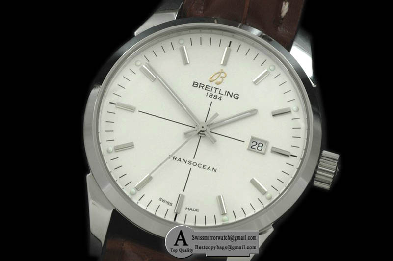 Breitling A1036012/G721 TransOcean SS/Leather White A-2892 Replica Watches