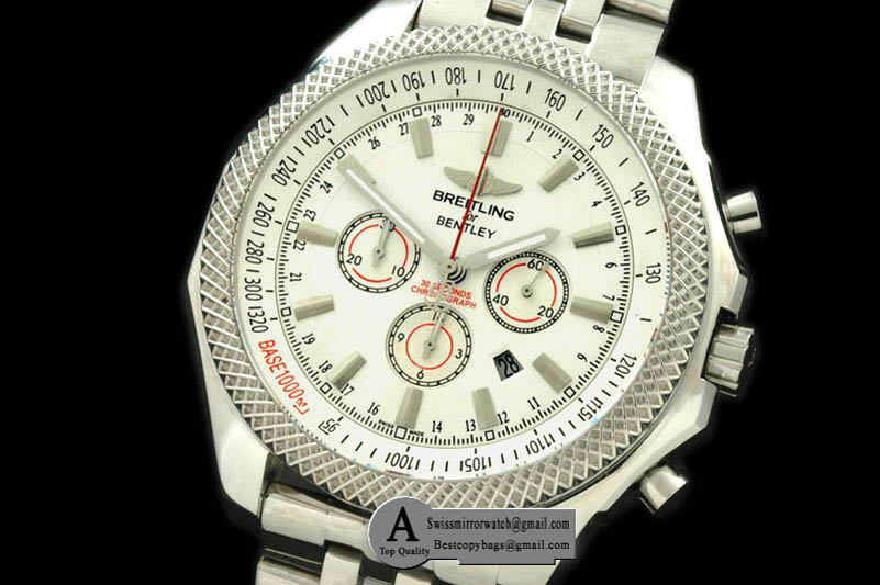 Breitling Bentley Motors Barnato Racing Chronograph A2536821 G734 SS SS White A 7750 Sec3 Replica Watches