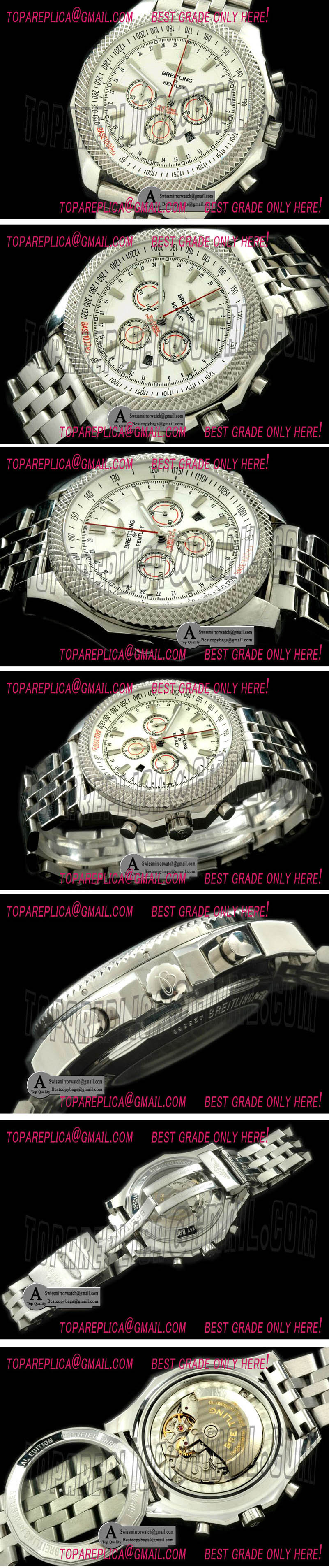 Breitling Bentley Motors Barnato Racing Chronograph A2536821/G734 SS/SS White A-7750 Sec@3 Replica Watches