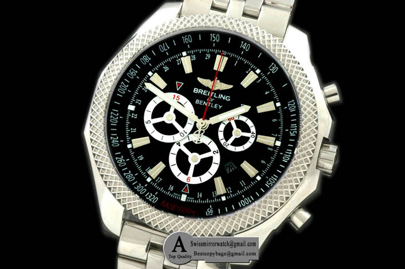 Breitling Bentley Motors Barnato Racing Chronograph A2536624 BB09 SS SS Black A 7750 Sec3 Replica Watches