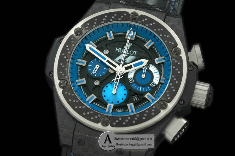 Hublot King Power F1 Interlago 703.QM.1129.HR.FIL11 SS/Leather Black/Blue A-7750 28800bph Replica Watches