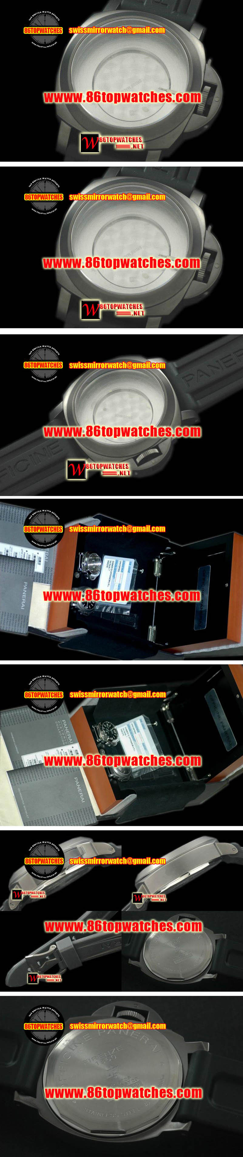 Panerai DLC Marina 6497 Caseset C/w Rubber Strap+Pre V Buckle Replica Watches