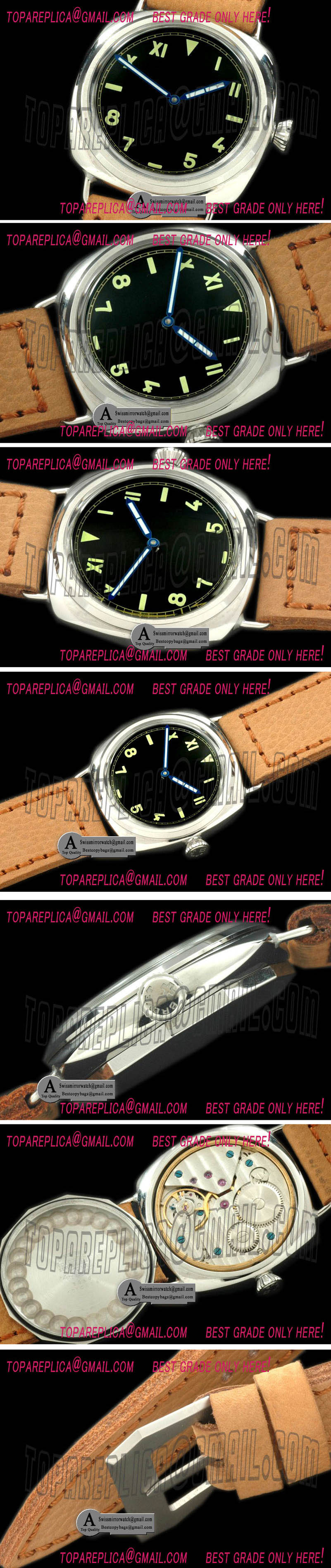 Panerai Vintage Radomir/Brevet SS/Leather Black 6497 Replica Watches