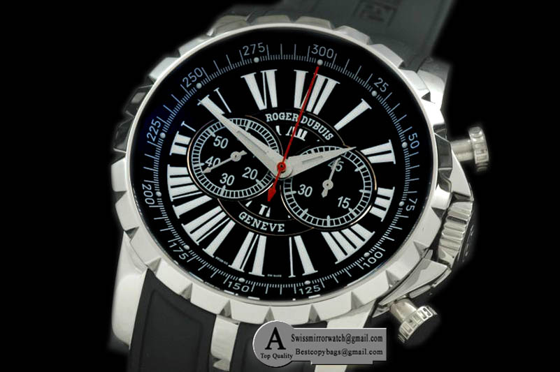 Roger Dubuis EX45 79.9.9.71R Excalibur Chronoexcel Chronograph SS/Rubber Black Replica Watches