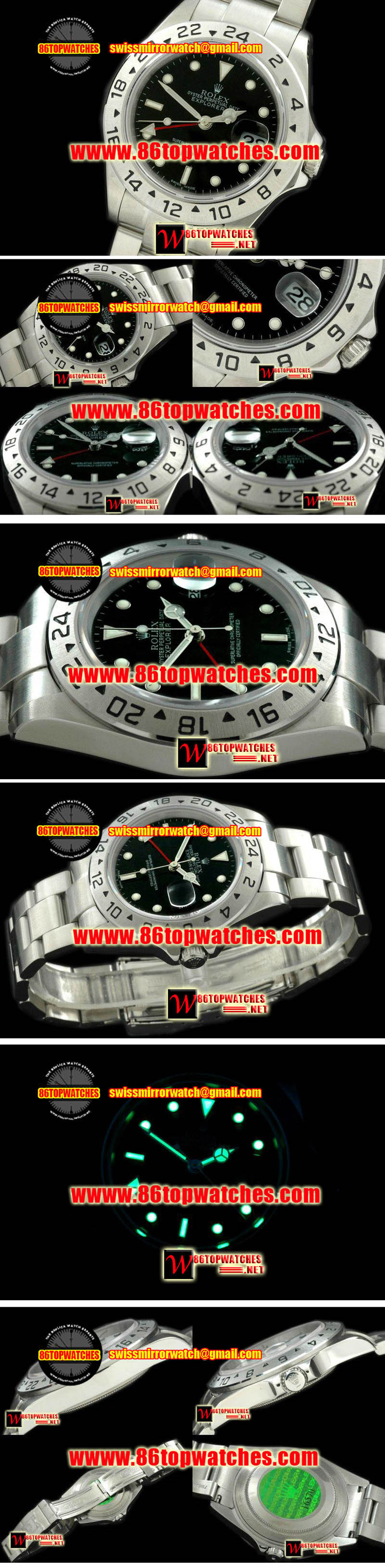 Rolex Explorer II SS Black A-2813 Replica Watches