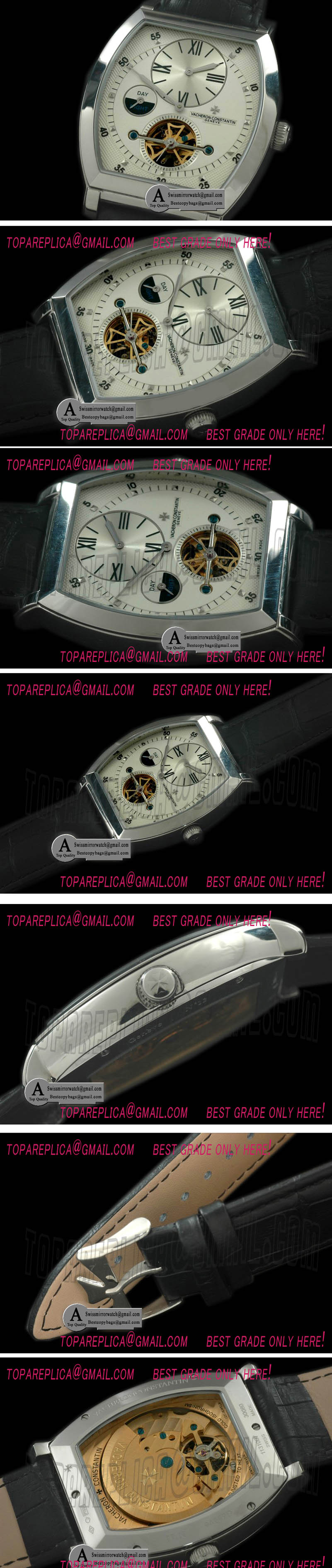 Vacheron Constantin Malte Regulator Tourbillon SS/Leather White Dial Asian 2813 Replica Watches
