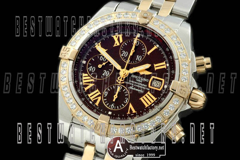 Breitling Chronomat Evo SS/Yellow Gold Brown Roman A-7750 28800