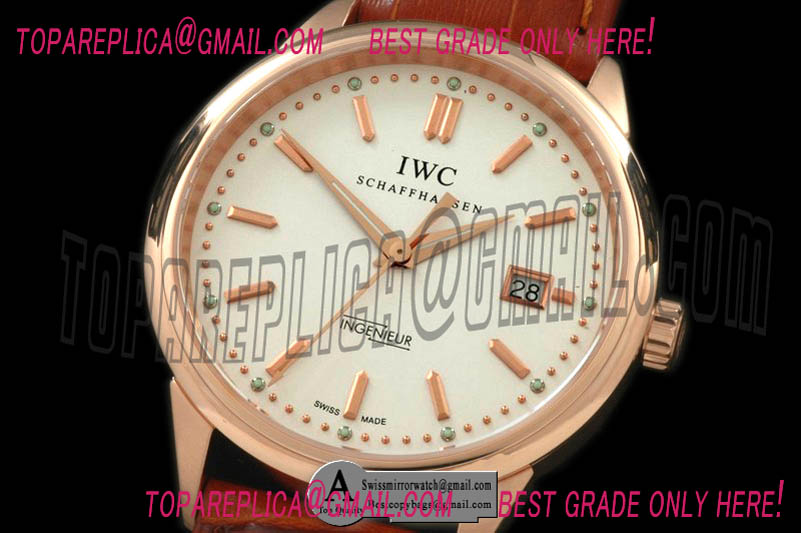 IWC IW323303 Ingenuier Vintage Rose Gold Leather White A 2824 Replica Watches