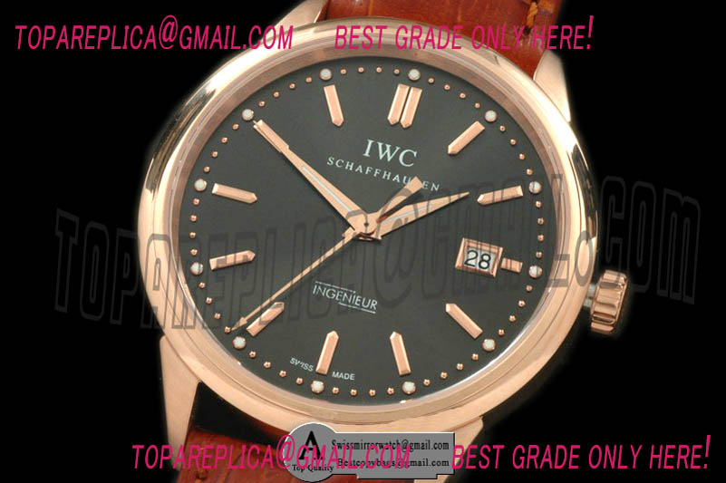 IWC IW323303 Ingenuier Vintage Rose Gold Leather Grey A 2824 Replica Watches