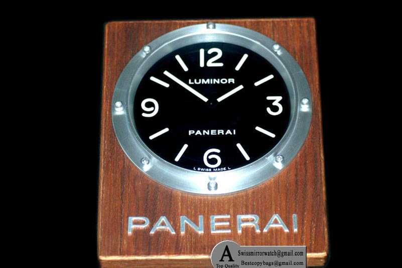Officine Panerai Dealer Clock Teakwood Clock Pam 255 Swiss Quartz Replica Watches