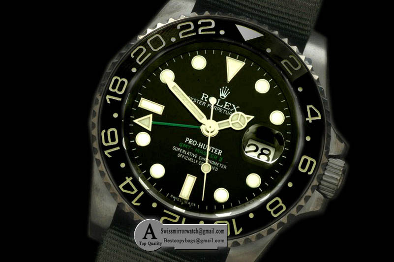 Rolex Pro Hunter GMT PVD Nylon Swiss 2836 Replica Watches