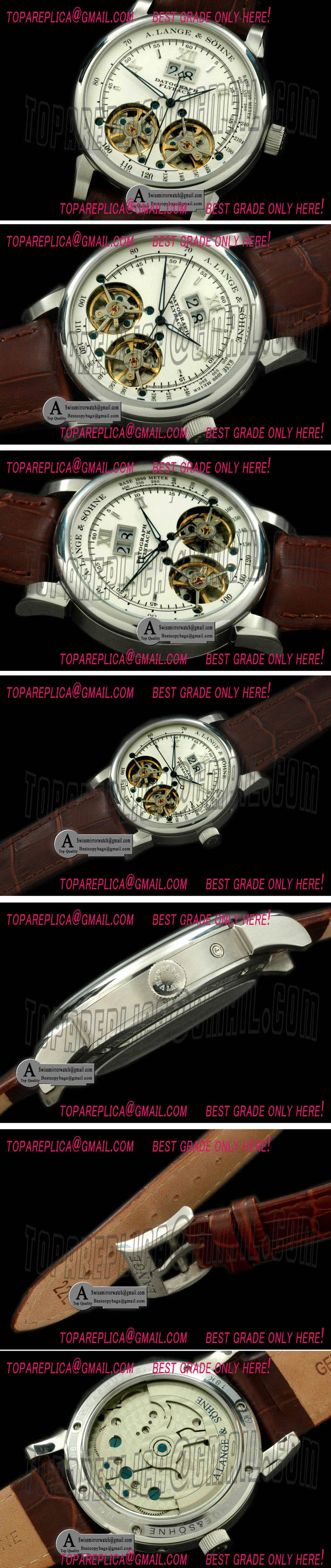 A.Lange & Sohne Duo Tourbillon Big Date SS Leather White Asian 2813 Replica Watches