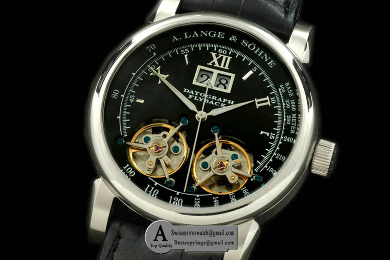 A.Lange & Sohne Duo Tourbillon Big Date SS Leather Black Asian 2813 Replica Watches