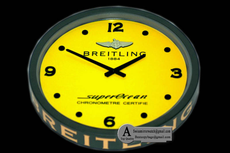 Breitling Dealer Clock SuperOcean Style PVD Yellow Swiss Quartz Replica Clock