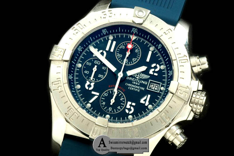 Breitling Avenger SS Rubber Blue A-7750 28800 Replica Watches