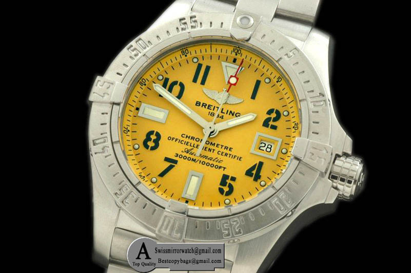 Breitling Seawolf V2 SS/SS Yellow Replica Watches