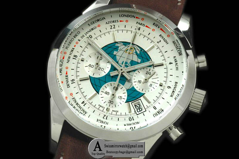 Breitling TransOcean Unitime Chrono SS Leather White Jap OS20 Qtz Replica Watches