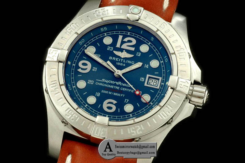 Replica Breitling Steelfish A17390 V2 SS/Leather Blue - Swiss ETA 2836 Watches