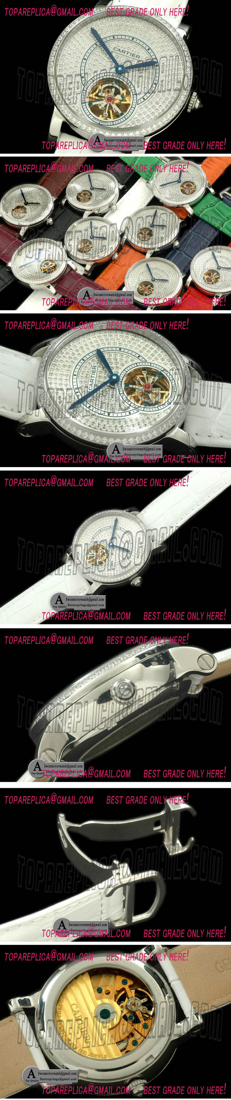 Cartier Ronde de Cartier Tourbillon SS Leather White Asian 2813 Replica Watches