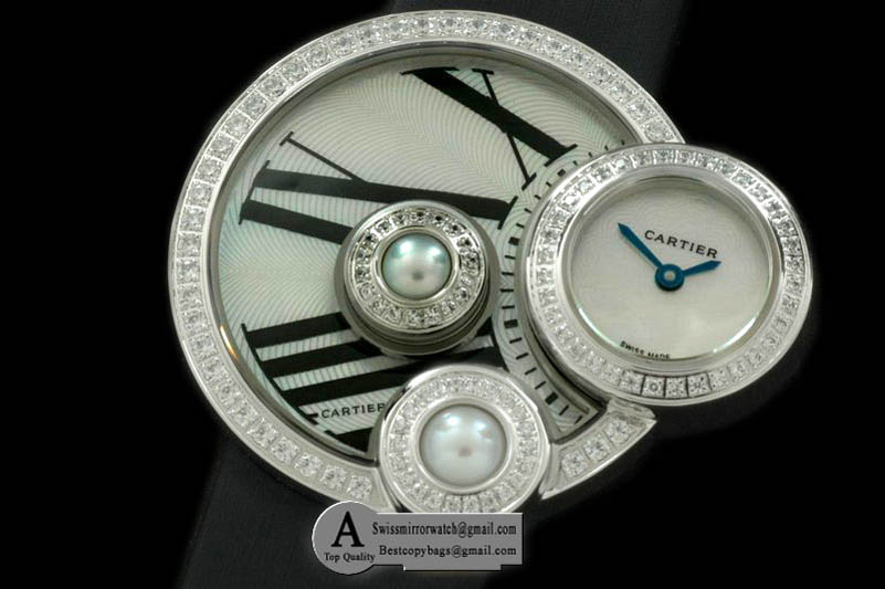 Cartier WJ304850 Perle De Cartier SS/Straps White Swiss Quartz Replica Watches