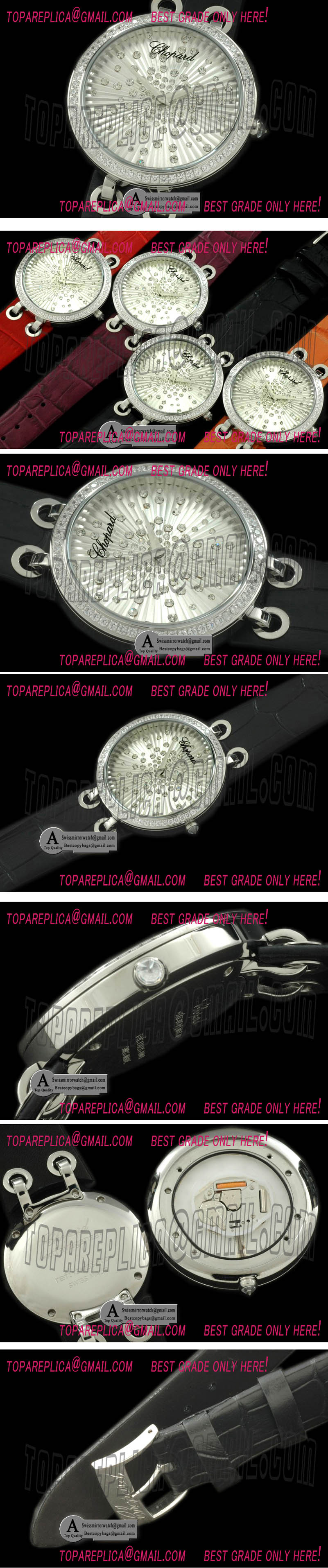 Chopard Xtravagaza Mid SS Leather Silver Swiss Quartz Replia Watches