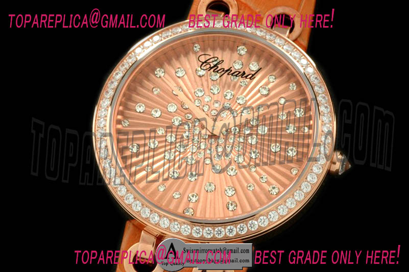 Chopard Xtravagaza Mid Rose Gold Leather Rose Gold Swiss Quartz Replica Watches
