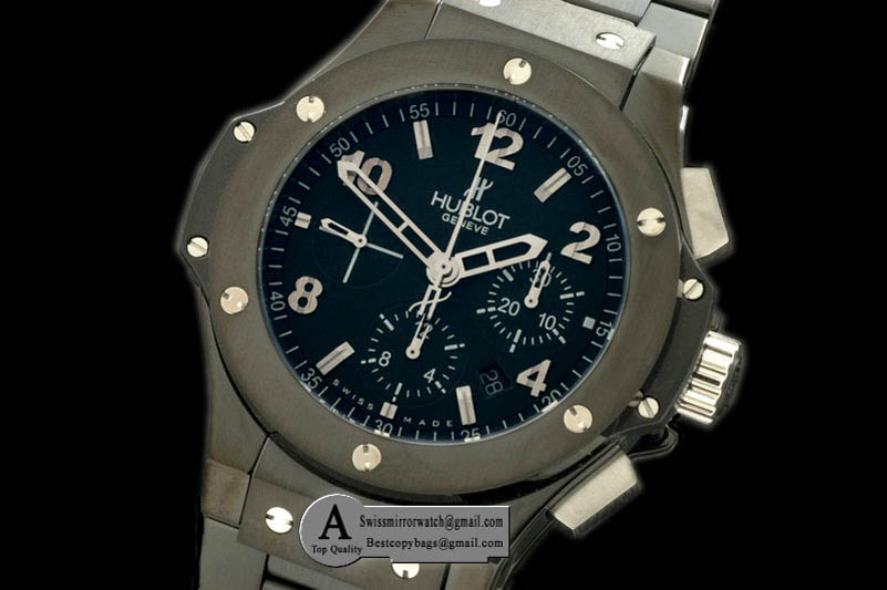 Hublot Big Bang Ceramic PVD Ceramic Bezel Black Asia 7750 Replica Watches