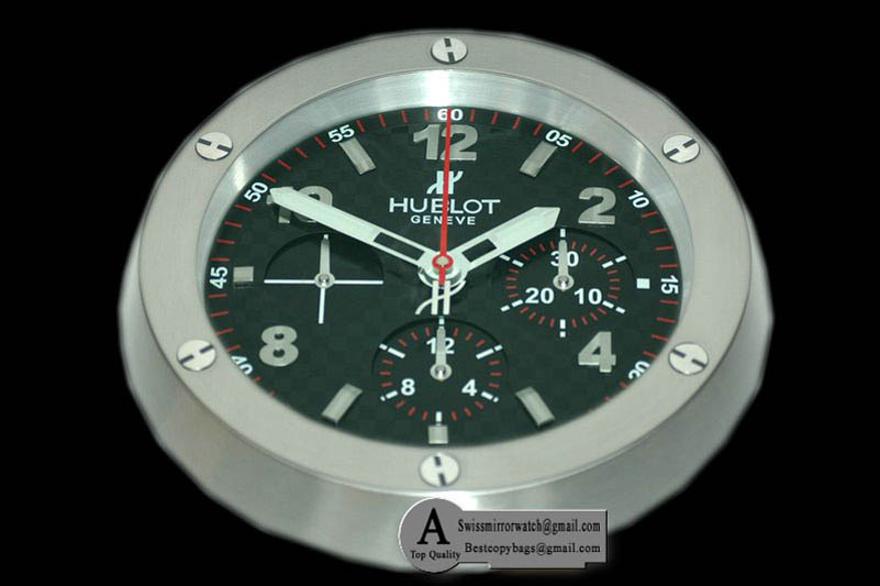 Hublot Dealer Clock Big Bang Style SS CF Blacl Swiss Quartz Replica Watches