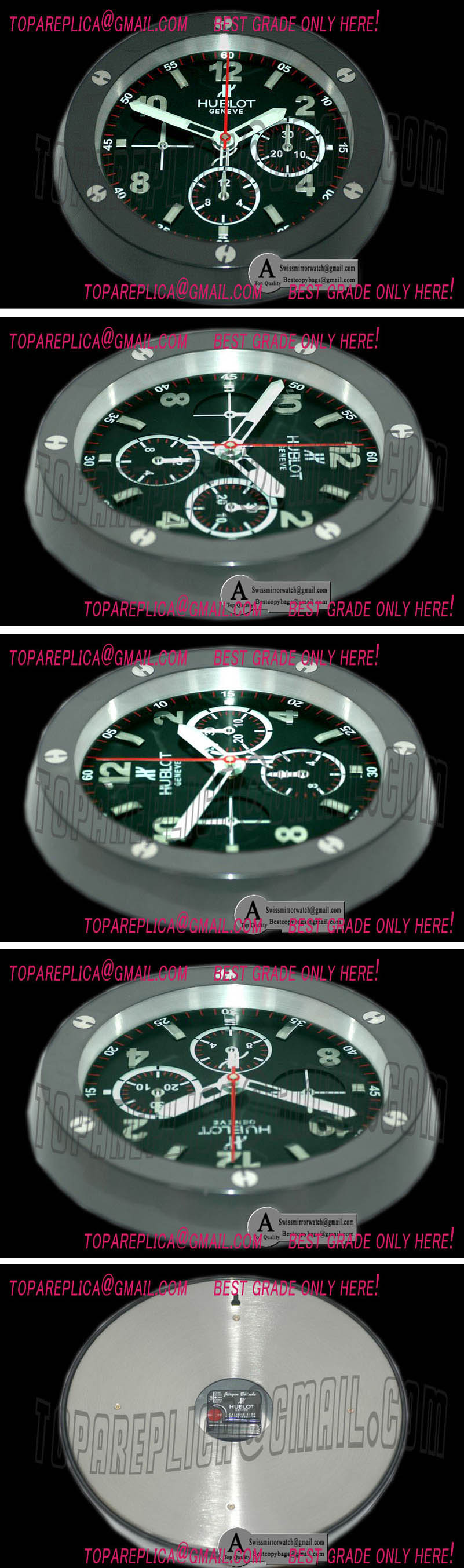 Hublot Dealer Clock 301.SX.130.SX Big Bang Style PVD Black Swiss Quartz Replica Clock