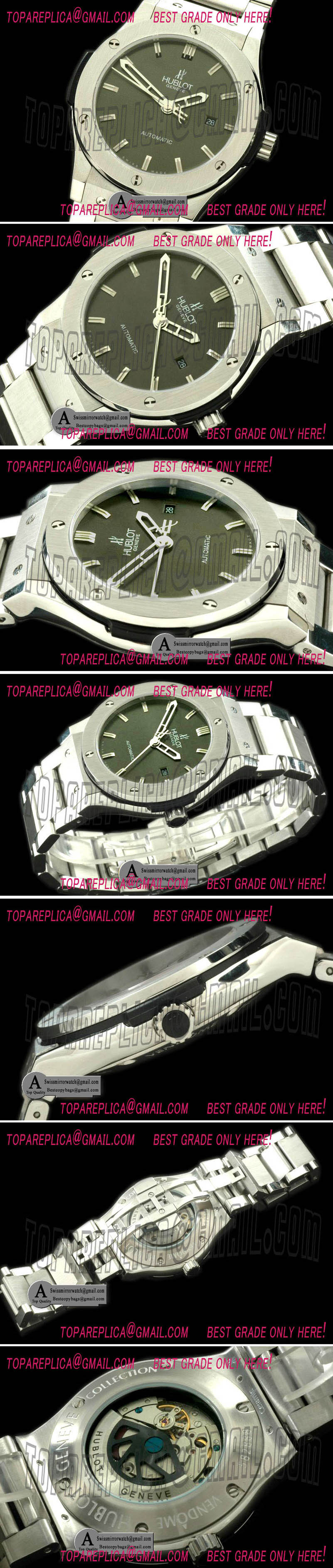 Hublot Classic Fusion SS SS Steel Bezel Grey Asia 2813 Replica Watches