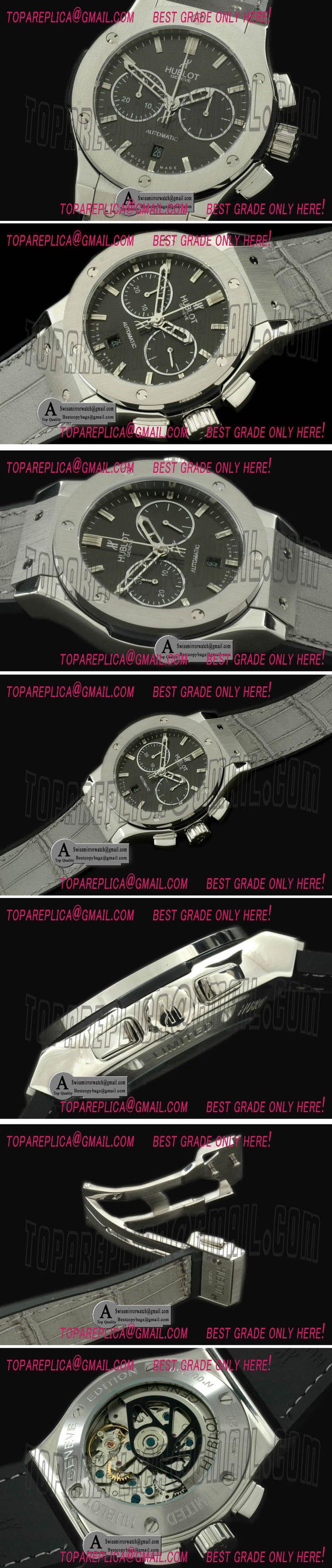 Hublot Classic Fusion Chrono V2 521.NX.7070.LR SS Leather Grey A 7750 Sec 3 Replica Watches