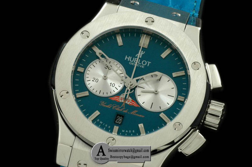 Hublot Classic Fusion Chrono V2 YACHT CLUB MONACO 521.NX.5117.LR.YCM11 SS Leather Blue A 7750 Sec3 Replica Watches