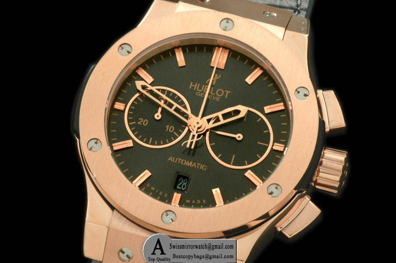 Hublot Classic Fusion Chrono V2 521.OX.7080.LR Rose Gold Leather Grey A 7750 Sec@3 Replica Watches