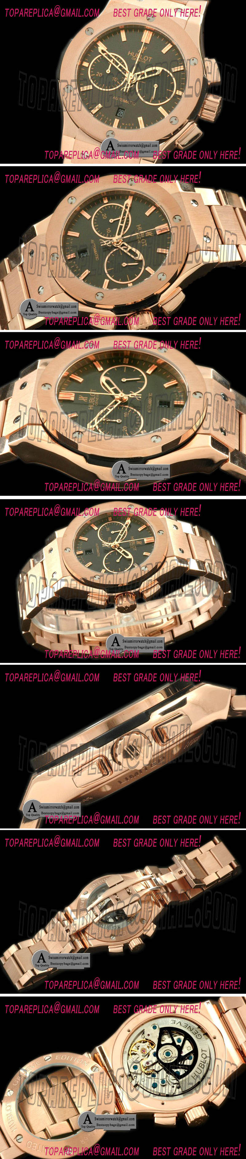 Hublot Classic Fusion Chrono V2 521.OX.7080.OX Rose Gold Rose Gold Grey A 7750 Replica Watches