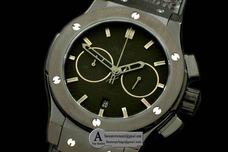 Hublot Classic Fusion Chrono V2 521.CM.1110.LR PVD Leather All Black A 7750 Replica Watches