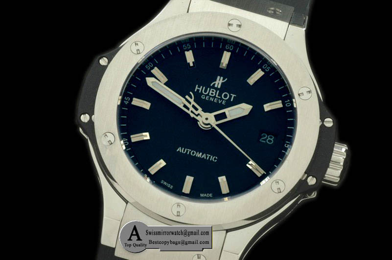 Hublot Classic Fusion SS Rubber Black Asian 2824 Replica Watches