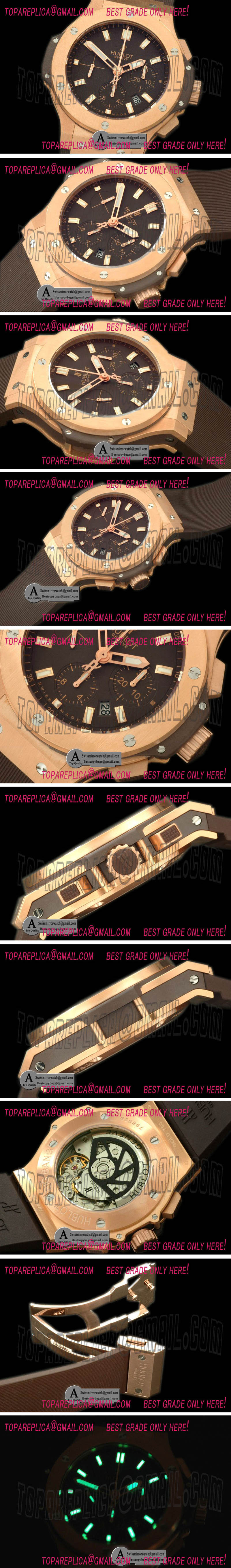 Replica Hublot Big Bang Evolution Rose Gold/Rubber Brown A-7750 Watches 