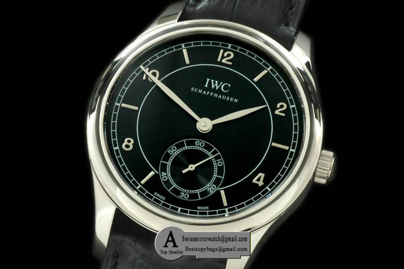 IWC Portuguese Vintage Auto SS Leather Black Asia 2824 28800b Replica Watches