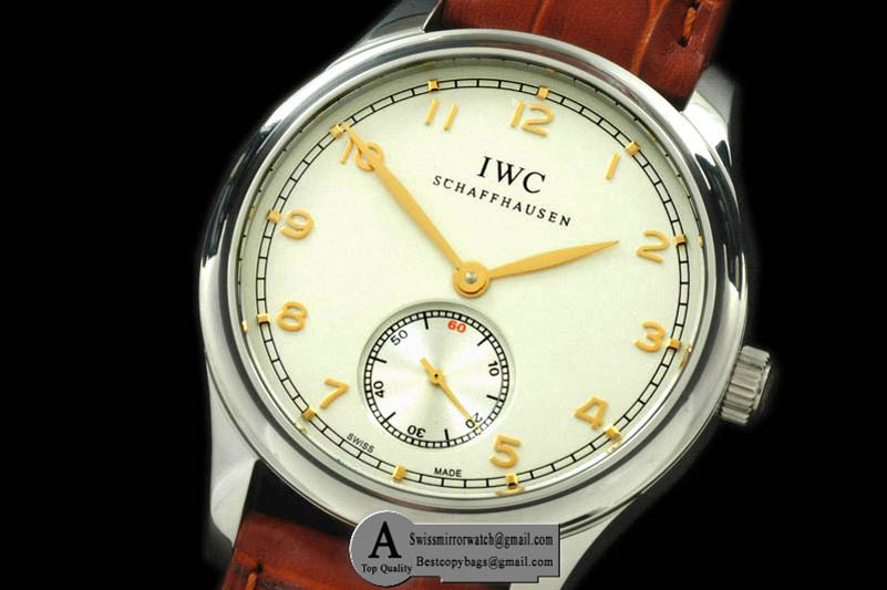 IWC Portuguese Vintage Auto SS Leather White Asia 2824 28800b Replica Watches