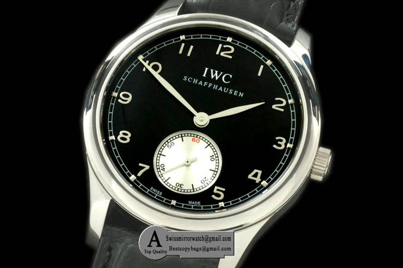 IWC Portuguese Vintage Auto SS Leather Black Asia 2824 28800b Replica Watches