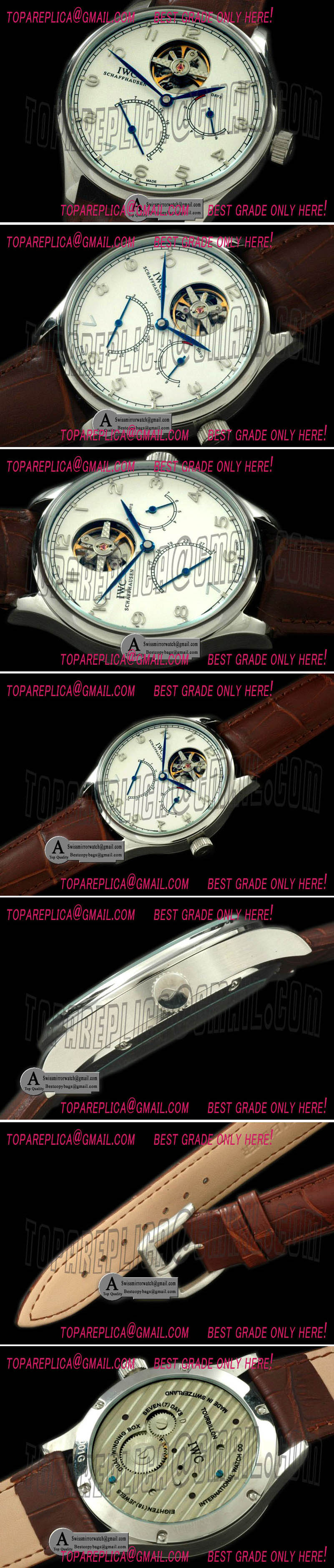 IWC Portugese Tourbillon SS/Leather White Asia HW 17J Replica Watches