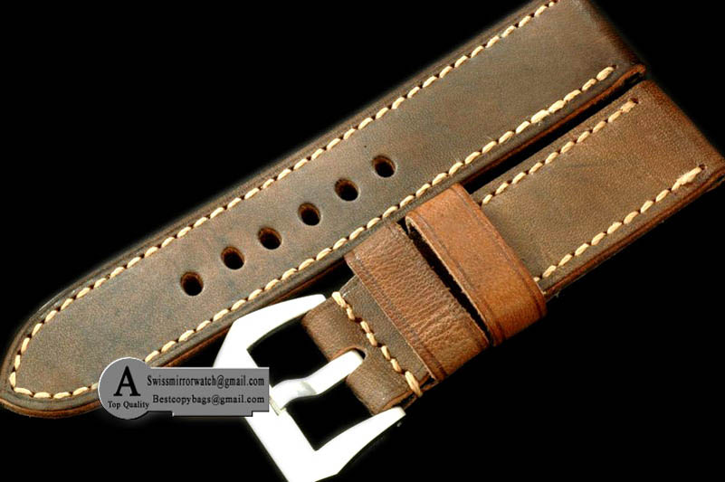 Panerai "Volutto" Distress Brown 24 24 Leather Strap Replica Watches