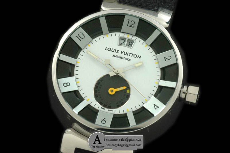 Louis Vuitton Tambour 227 Big Date Reserve SS NY White Jap Quartz Replica Watches