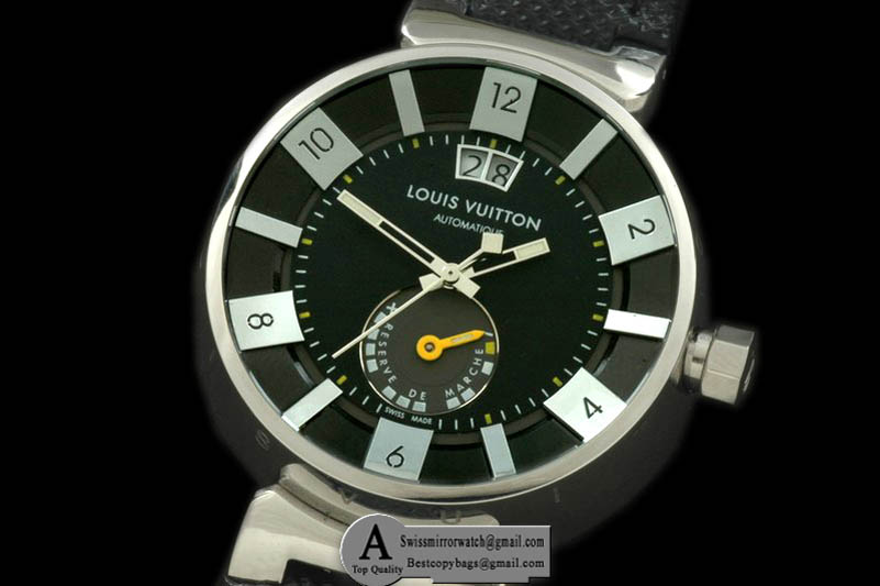 Louis Vuitton Tambour 227 Big Date Reserve SS NY Black Jap Quartz Replica Watches