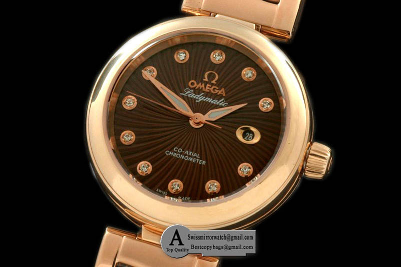 Omega 425.60.34.20.63.001 Deville Ladymatic Rose Gold/Rose Gold Brown S-2671 Replica Watches