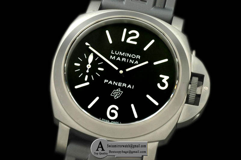 Panerai Pam 005 Logo SS/Rubber Black A-6497 Replica Watches