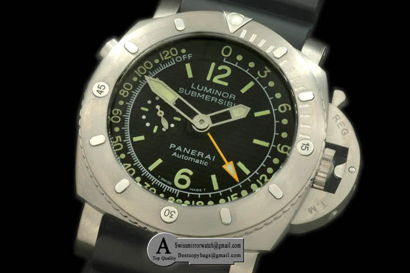 Panerai PAM 193 Luminor 1950 Submersible Depth Gauge Titanium Rubber Black Asian 2813 23J Replica Watches