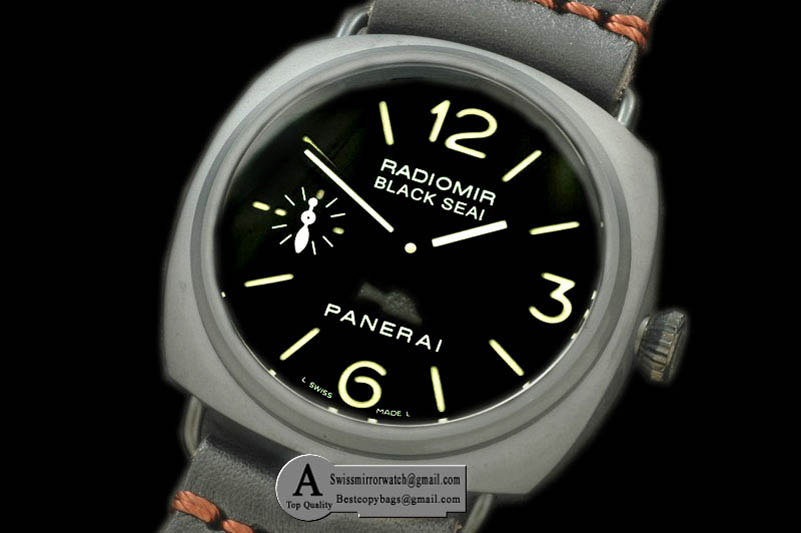 Panerai Pam 292J Radiomir 45mm Black Seal Ceramic Leather Black Asian 6497 Replica Watches